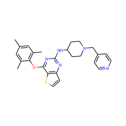 Cc1cc(C)c(Oc2nc(NC3CCN(Cc4ccncc4)CC3)nc3ccsc23)c(C)c1 ZINC001772589139