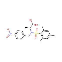 Cc1cc(C)c(S(=O)(=O)N(Cc2ccc([N+](=O)[O-])cc2)[C@@H](C)C(=O)O)c(C)c1 ZINC000013840037