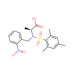 Cc1cc(C)c(S(=O)(=O)N(Cc2ccccc2[N+](=O)[O-])[C@@H](C)C(=O)O)c(C)c1 ZINC000013863138