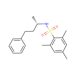 Cc1cc(C)c(S(=O)(=O)N[C@@H](C)CCc2ccccc2)c(C)c1 ZINC000004543797