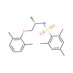 Cc1cc(C)c(S(=O)(=O)N[C@@H](C)COc2c(C)cccc2C)c(C)c1 ZINC000166239381