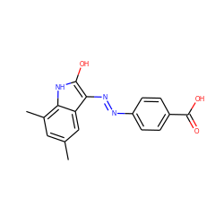 Cc1cc(C)c2[nH]c(O)c(N=Nc3ccc(C(=O)O)cc3)c2c1 ZINC000253983087