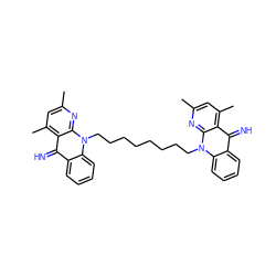 Cc1cc(C)c2c(=N)c3ccccc3n(CCCCCCCCn3c4ccccc4c(=N)c4c(C)cc(C)nc43)c2n1 ZINC000005580106