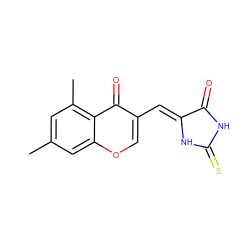 Cc1cc(C)c2c(=O)c(/C=C3\NC(=S)NC3=O)coc2c1 ZINC000013471005