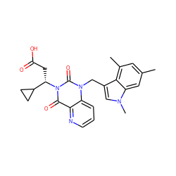 Cc1cc(C)c2c(Cn3c(=O)n([C@@H](CC(=O)O)C4CC4)c(=O)c4ncccc43)cn(C)c2c1 ZINC000068244698