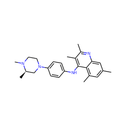 Cc1cc(C)c2c(Nc3ccc(N4CCN(C)[C@H](C)C4)cc3)c(C)c(C)nc2c1 ZINC000052971517