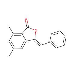 Cc1cc(C)c2c(c1)/C(=C/c1ccccc1)OC2=O ZINC000096284710