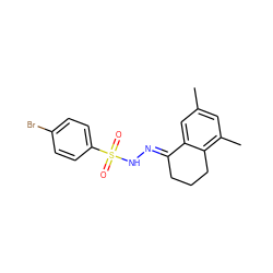 Cc1cc(C)c2c(c1)/C(=N/NS(=O)(=O)c1ccc(Br)cc1)CCC2 ZINC000006530601