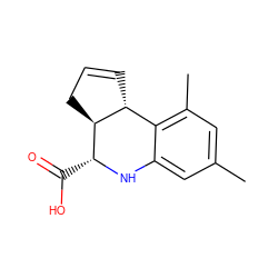 Cc1cc(C)c2c(c1)N[C@H](C(=O)O)[C@H]1CC=C[C@H]21 ZINC000002380404