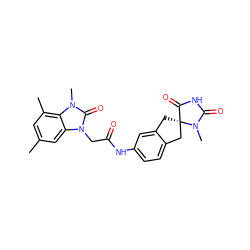 Cc1cc(C)c2c(c1)n(CC(=O)Nc1ccc3c(c1)C[C@]1(C3)C(=O)NC(=O)N1C)c(=O)n2C ZINC000042923170