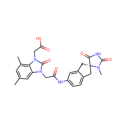 Cc1cc(C)c2c(c1)n(CC(=O)Nc1ccc3c(c1)C[C@]1(C3)C(=O)NC(=O)N1C)c(=O)n2CC(=O)O ZINC000045495886