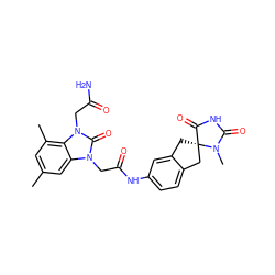 Cc1cc(C)c2c(c1)n(CC(=O)Nc1ccc3c(c1)C[C@]1(C3)C(=O)NC(=O)N1C)c(=O)n2CC(N)=O ZINC000038803643