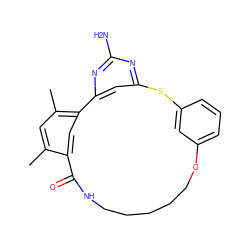 Cc1cc(C)c2cc1C(=O)NCCCCCOc1cccc(c1)Sc1cc-2nc(N)n1 ZINC000073224242