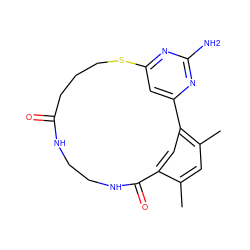 Cc1cc(C)c2cc1C(=O)NCCNC(=O)CCCSc1cc-2nc(N)n1 ZINC000073219084