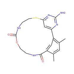 Cc1cc(C)c2cc1C(=O)NCCOC(=O)NCCSc1cc-2nc(N)n1 ZINC000073166354