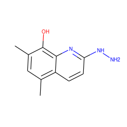 Cc1cc(C)c2ccc(NN)nc2c1O ZINC000001233327