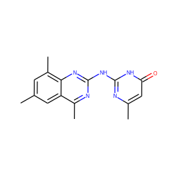 Cc1cc(C)c2nc(Nc3nc(C)cc(=O)[nH]3)nc(C)c2c1 ZINC000095883201