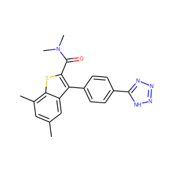 Cc1cc(C)c2sc(C(=O)N(C)C)c(-c3ccc(-c4nnn[nH]4)cc3)c2c1 ZINC000066251165