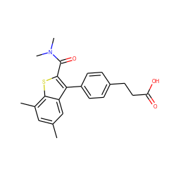 Cc1cc(C)c2sc(C(=O)N(C)C)c(-c3ccc(CCC(=O)O)cc3)c2c1 ZINC000066251358