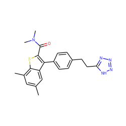 Cc1cc(C)c2sc(C(=O)N(C)C)c(-c3ccc(CCc4nnn[nH]4)cc3)c2c1 ZINC000066251166