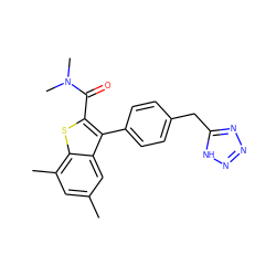 Cc1cc(C)c2sc(C(=O)N(C)C)c(-c3ccc(Cc4nnn[nH]4)cc3)c2c1 ZINC000066259394