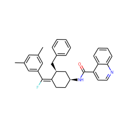 Cc1cc(C)cc(/C(F)=C2/CC[C@H](NC(=O)c3ccnc4ccccc34)C[C@@H]2Cc2ccccc2)c1 ZINC000036323808