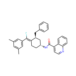 Cc1cc(C)cc(/C(F)=C2\CC[C@@H](NC(=O)c3ccnc4ccccc34)C[C@@H]2Cc2ccccc2)c1 ZINC000027105660