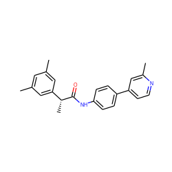 Cc1cc(C)cc([C@@H](C)C(=O)Nc2ccc(-c3ccnc(C)c3)cc2)c1 ZINC000103283615