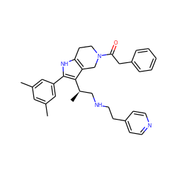 Cc1cc(C)cc(-c2[nH]c3c(c2[C@H](C)CNCCc2ccncc2)CN(C(=O)Cc2ccccc2)CC3)c1 ZINC000028823027