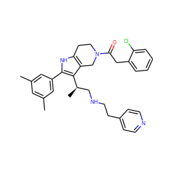 Cc1cc(C)cc(-c2[nH]c3c(c2[C@H](C)CNCCc2ccncc2)CN(C(=O)Cc2ccccc2Cl)CC3)c1 ZINC000028823030