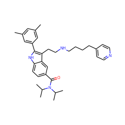 Cc1cc(C)cc(-c2[nH]c3ccc(C(=O)N(C(C)C)C(C)C)cc3c2CCNCCCCc2ccncc2)c1 ZINC000029466283