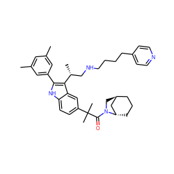 Cc1cc(C)cc(-c2[nH]c3ccc(C(C)(C)C(=O)N4C[C@H]5CCC[C@H]4C5)cc3c2[C@H](C)CNCCCCc2ccncc2)c1 ZINC000100839750