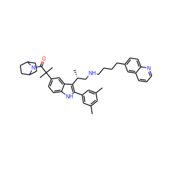 Cc1cc(C)cc(-c2[nH]c3ccc(C(C)(C)C(=O)N4C5CCC4CC5)cc3c2[C@H](C)CNCCCCc2ccc3ncccc3c2)c1 ZINC000027901152