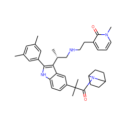 Cc1cc(C)cc(-c2[nH]c3ccc(C(C)(C)C(=O)N4CC5CCC4CC5)cc3c2[C@H](C)CNCCc2cccn(C)c2=O)c1 ZINC000026579454