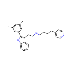 Cc1cc(C)cc(-c2[nH]c3ccccc3c2CCNCCCCc2ccncc2)c1 ZINC000026019240