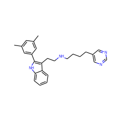 Cc1cc(C)cc(-c2[nH]c3ccccc3c2CCNCCCCc2cncnc2)c1 ZINC000026019792