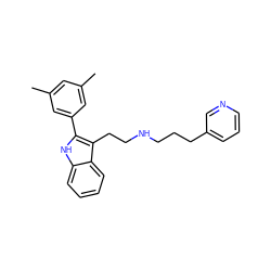 Cc1cc(C)cc(-c2[nH]c3ccccc3c2CCNCCCc2cccnc2)c1 ZINC000026019692