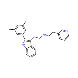 Cc1cc(C)cc(-c2[nH]c3ccccc3c2CCNCCc2cccnc2)c1 ZINC000026017290