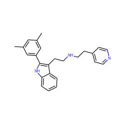 Cc1cc(C)cc(-c2[nH]c3ccccc3c2CCNCCc2ccncc2)c1 ZINC000026019629