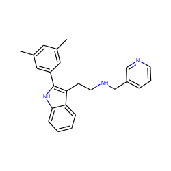 Cc1cc(C)cc(-c2[nH]c3ccccc3c2CCNCc2cccnc2)c1 ZINC000026019513