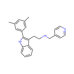 Cc1cc(C)cc(-c2[nH]c3ccccc3c2CCNCc2ccncc2)c1 ZINC000026014956