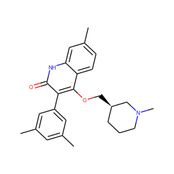 Cc1cc(C)cc(-c2c(OC[C@@H]3CCCN(C)C3)c3ccc(C)cc3[nH]c2=O)c1 ZINC000026641325