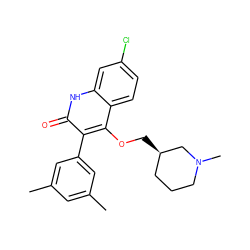 Cc1cc(C)cc(-c2c(OC[C@@H]3CCCN(C)C3)c3ccc(Cl)cc3[nH]c2=O)c1 ZINC000026576988