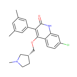 Cc1cc(C)cc(-c2c(OC[C@@H]3CCN(C)C3)c3ccc(Cl)cc3[nH]c2=O)c1 ZINC000026578208