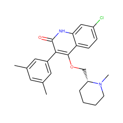 Cc1cc(C)cc(-c2c(OC[C@H]3CCCCN3C)c3ccc(Cl)cc3[nH]c2=O)c1 ZINC000026578852