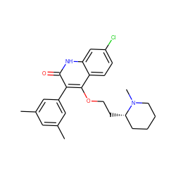 Cc1cc(C)cc(-c2c(OCC[C@H]3CCCCN3C)c3ccc(Cl)cc3[nH]c2=O)c1 ZINC000026579106