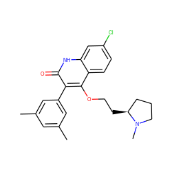 Cc1cc(C)cc(-c2c(OCC[C@H]3CCCN3C)c3ccc(Cl)cc3[nH]c2=O)c1 ZINC000026579010