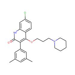 Cc1cc(C)cc(-c2c(OCCCN3CCCCC3)c3ccc(Cl)cc3[nH]c2=O)c1 ZINC000026579012