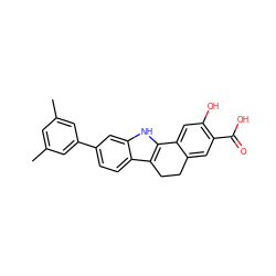 Cc1cc(C)cc(-c2ccc3c4c([nH]c3c2)-c2cc(O)c(C(=O)O)cc2CC4)c1 ZINC000034893961