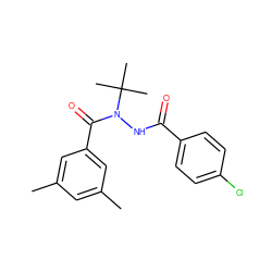 Cc1cc(C)cc(C(=O)N(NC(=O)c2ccc(Cl)cc2)C(C)(C)C)c1 ZINC000103214161